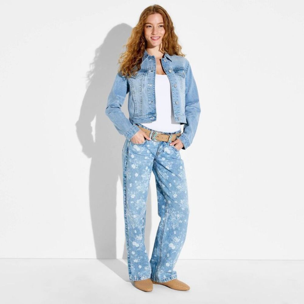 Women's Denim Shrunken Jacket - Wild Fable Light Blue XS